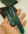 Dark Green Shell Cordovan strap, Premium Shell Cordovan leather watch band SW270