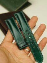 dark green shell cordovan watch strap