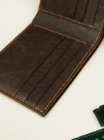 dark brown vintage cow leather wallet (4)