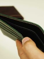 moss green vintage cow leather wallet (1)