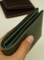 moss green vintage cow leather wallet (11)