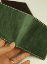 moss green vintage cow leather wallet (12)