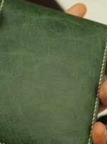 moss green vintage cow leather wallet (13)