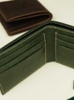 moss green vintage cow leather wallet (14)