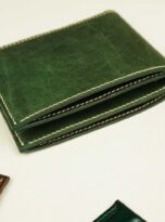moss green vintage cow leather wallet (2)