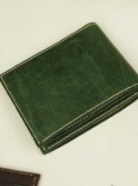 moss green vintage cow leather wallet (3)