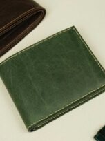 moss green vintage cow leather wallet (5)