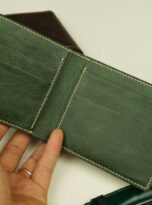 moss green vintage cow leather wallet (7)