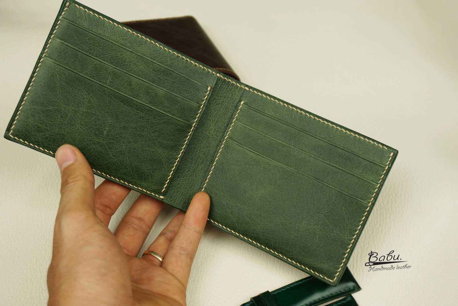 Moss Green Tuscany Vintage Leather Wallet, Handmade Cow Bifold Wallet WL171