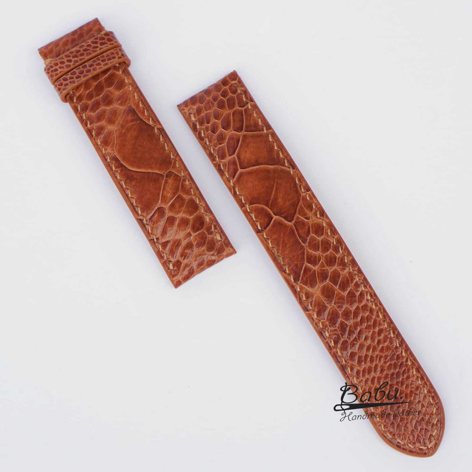 Custom Watch Straps Made From SuperMatte Carbon Black Ostrich Leg Skin 