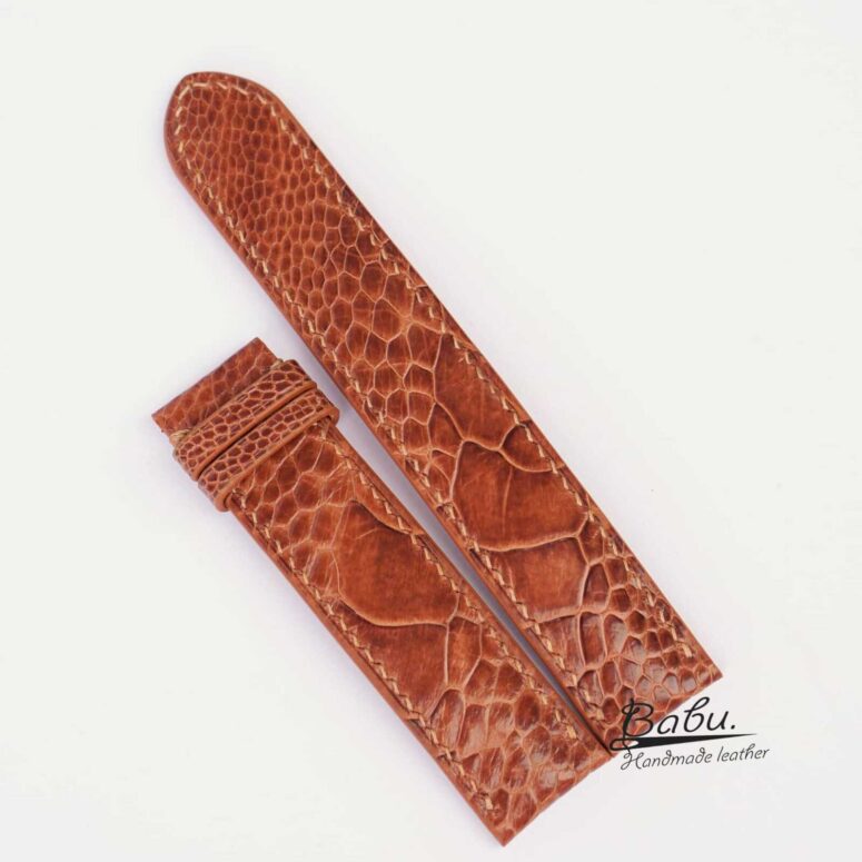 Handmade Brown Ostrich watch strap