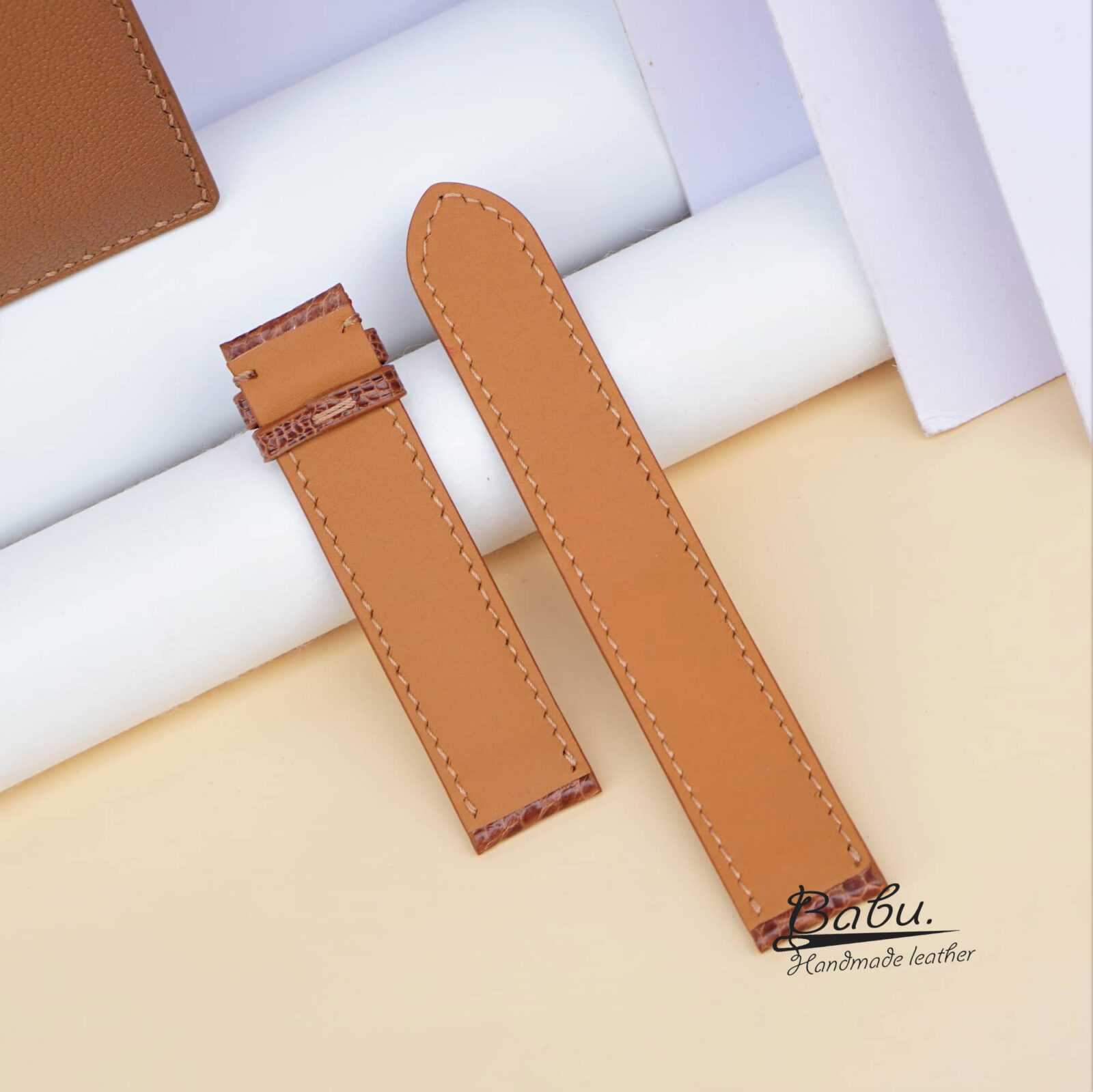 Apple Watch Leather Band ™ Cognac Ostrich Leather Straps