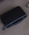 Black Epsom Leather clutch wallet, designer leather clutch C005