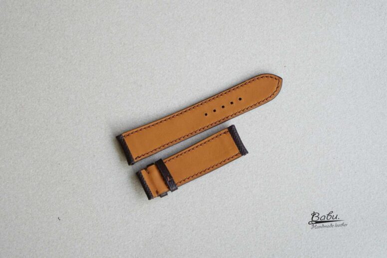 Dark Brown Epsom leather watch strap