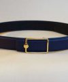 Handmade Navy Blue Epsom Leather Belt, Best Leather Belt for men LB052
