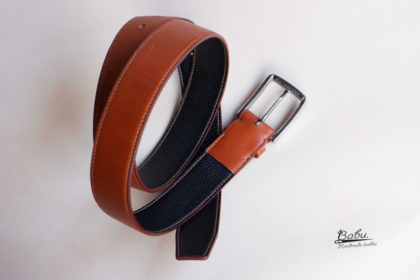 Il Micio Natural Color Vachetta Leather Belt