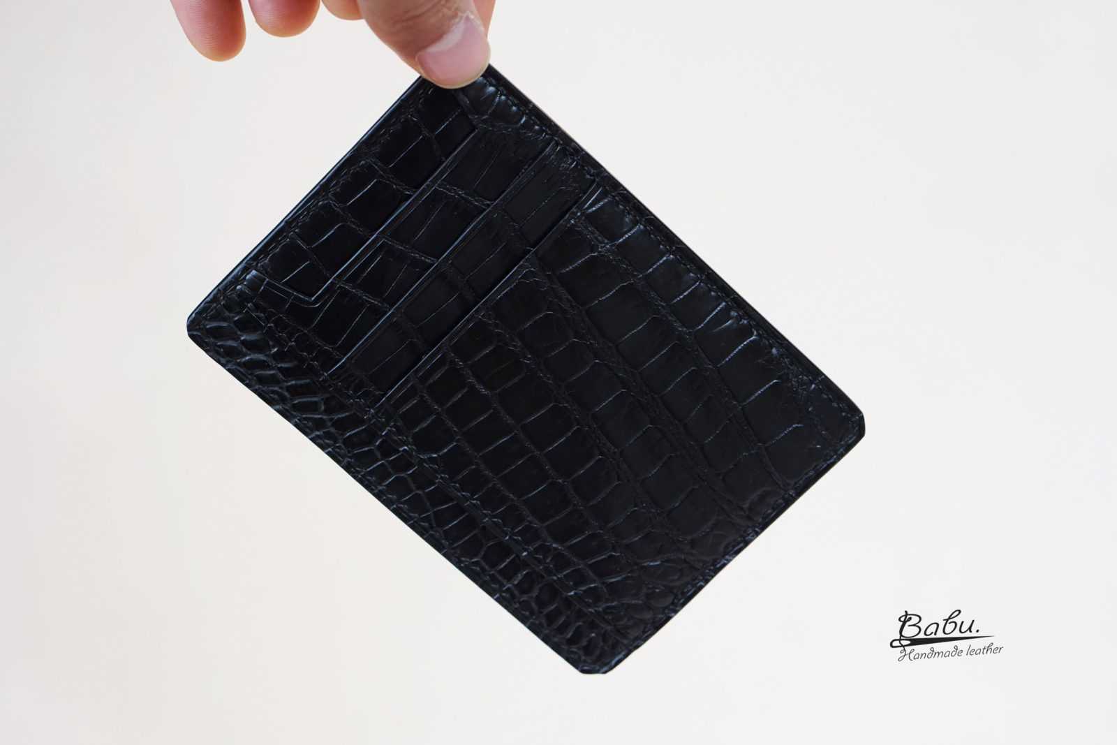 American Alligator Leather Business/Credit Card Case - Walnut