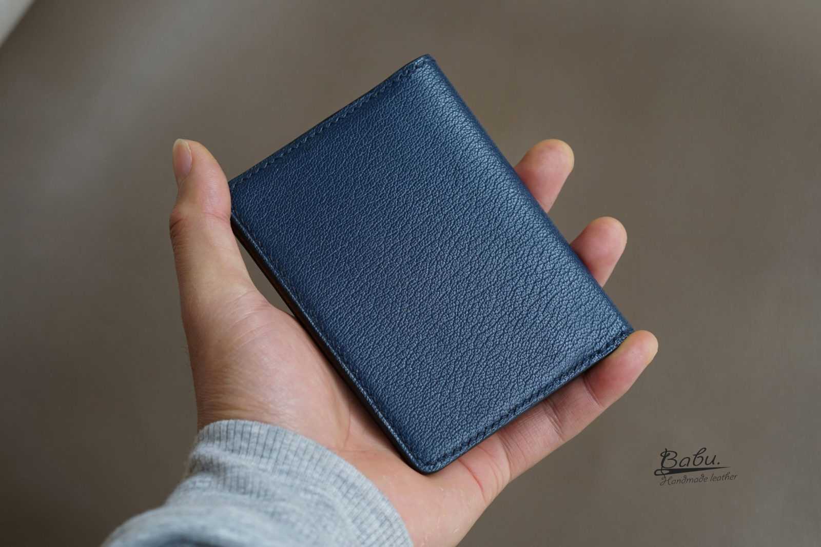 Handmade Epi leather credit card wallet. Dark Green Leather Card Holder.  Calf leather credit card sleeve. Minimalist leather card wallet