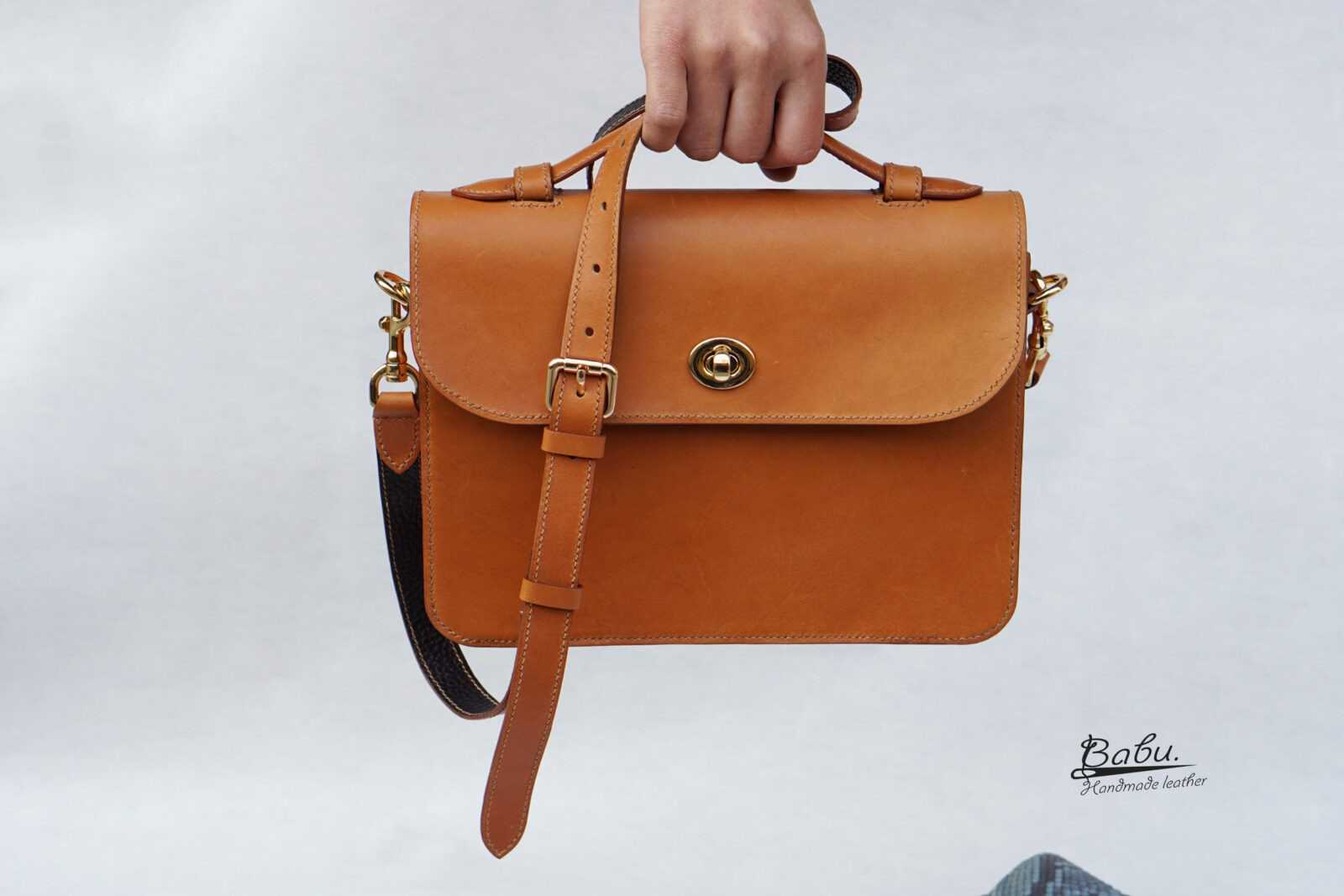 Handmade Vachetta leather handbag for Women MB028