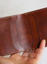 Vi da bo vegtan mini, mua vi da that o Ha Noi, brown vegtan leather wallets 2