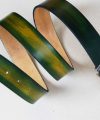 Handmade Green Leather Belt, Personalized Vegetable Tanned Leather Belt LB059