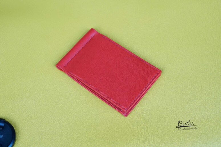 Red Alran Sully leather money clip