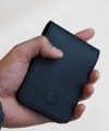 Handmade Black Epsom leather wallet, Genuine leather slim wallet WL246