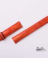 Red Orange Ostrich watch band, Genuine leather watch strap SW187