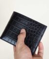 Black Alligator leather wallet, High Quality Alligator bifold wallet WL251