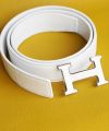 Handmade Cream White Cow Leather Belt, Full Grain Leather Belt LB068