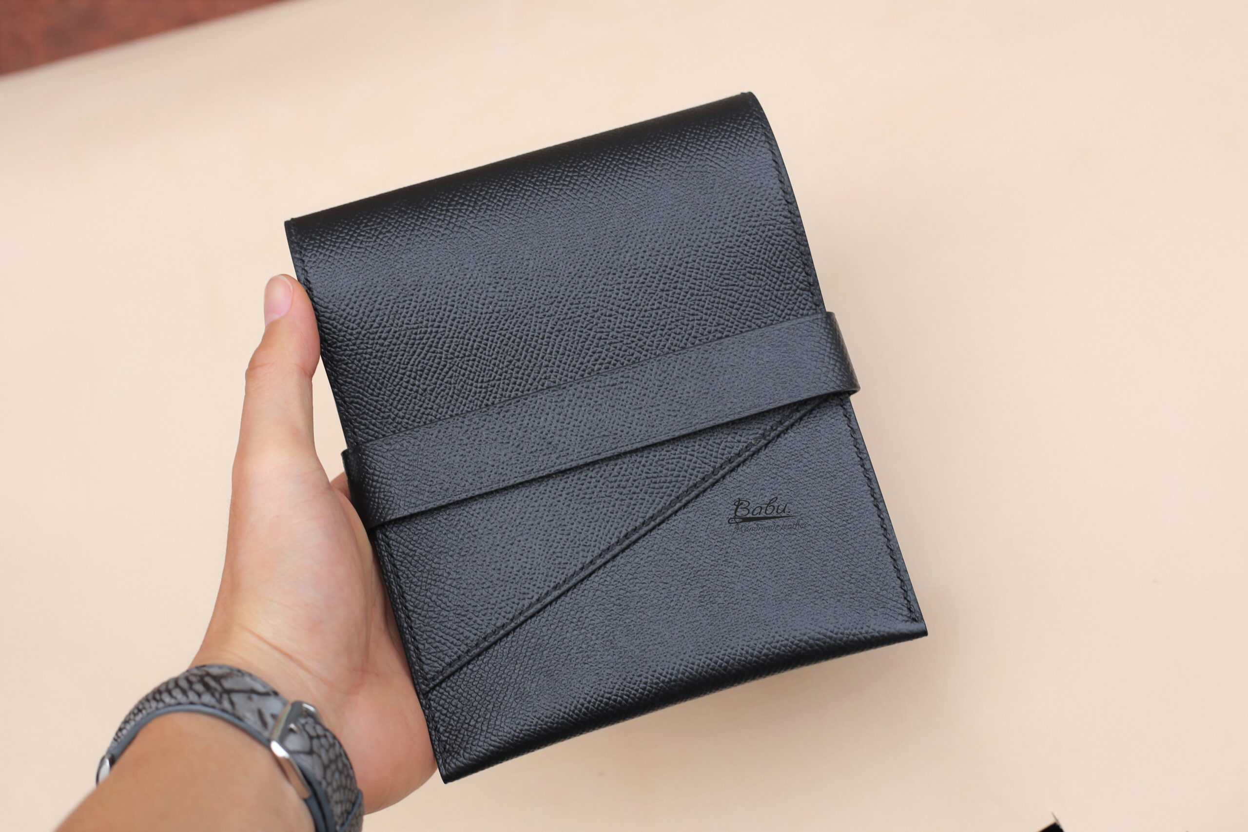 thumbnail image 2 of Lot Of 5 Midnight Black Suede Leather Pen Pouches – 5.75" X 1.5" – Sleeve/Holder 2 of 5