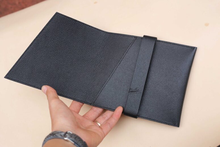 Handmade Black Leather pen pouch, Premium Epsom Calf Leather pen holder ...