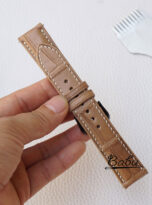 Beige Alligator leather watch band (5)