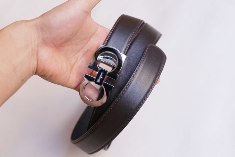 Dark Brown Nappa Leather Belt, Handmade Calf Leather Belt LB071