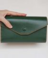 Green Mastrotto Leather Wallet, Cow Leather Wallet For Women, Leather Wallet WL255