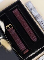 burgundy watch band 22mm alligator watch strap 2