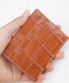 Honey Brown Alligator Credit Card Holder, Premium leather card wallet MWL259