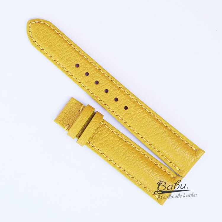 Yellow goat leather watch band