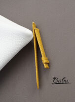 yellow goat leather watch strap handmade (4)