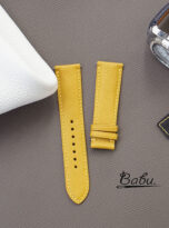 yellow goat leather watch strap handmade (5)