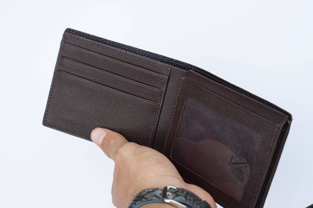 Dark Brown Calf Leather Wallet, Top Quality Epsom Leather Wallet for men  WL297