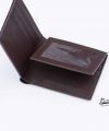 Chocolate Brown Epsom Leather Wallet, Calf Leather Bifold Wallet WL269