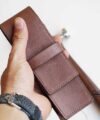 Vintage Cow Leather pen holder, Handmade Tuscany leather pen pouch PSC011