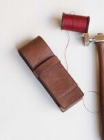 bao da dung but, bao dung but da bo vintage, hop da dung but, Bao but da bo Tuscany phong cach vintage, brown cow leather pen case 3