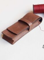 bao da dung but, bao dung but da bo vintage, hop da dung but, Bao but da bo Tuscany phong cach vintage, brown cow leather pen case 5