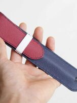 Navy blue Epsom Pen Case, Epsom leather Pen Case, Bao da dung but da bo Epsom, bao dung but da bo 2