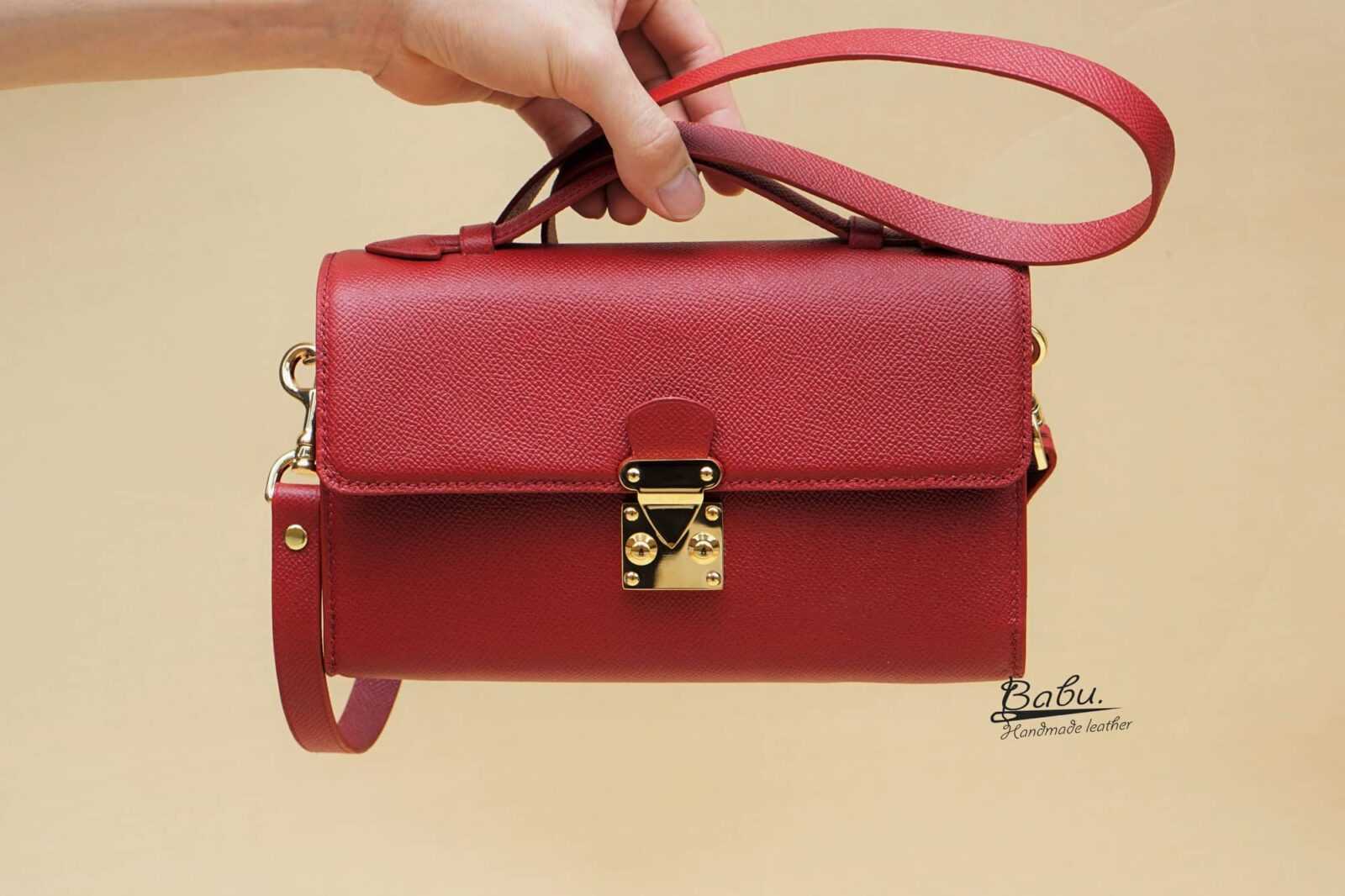 Cow leather Handbags, Women's bags, Red designer handbags, Epsom ...