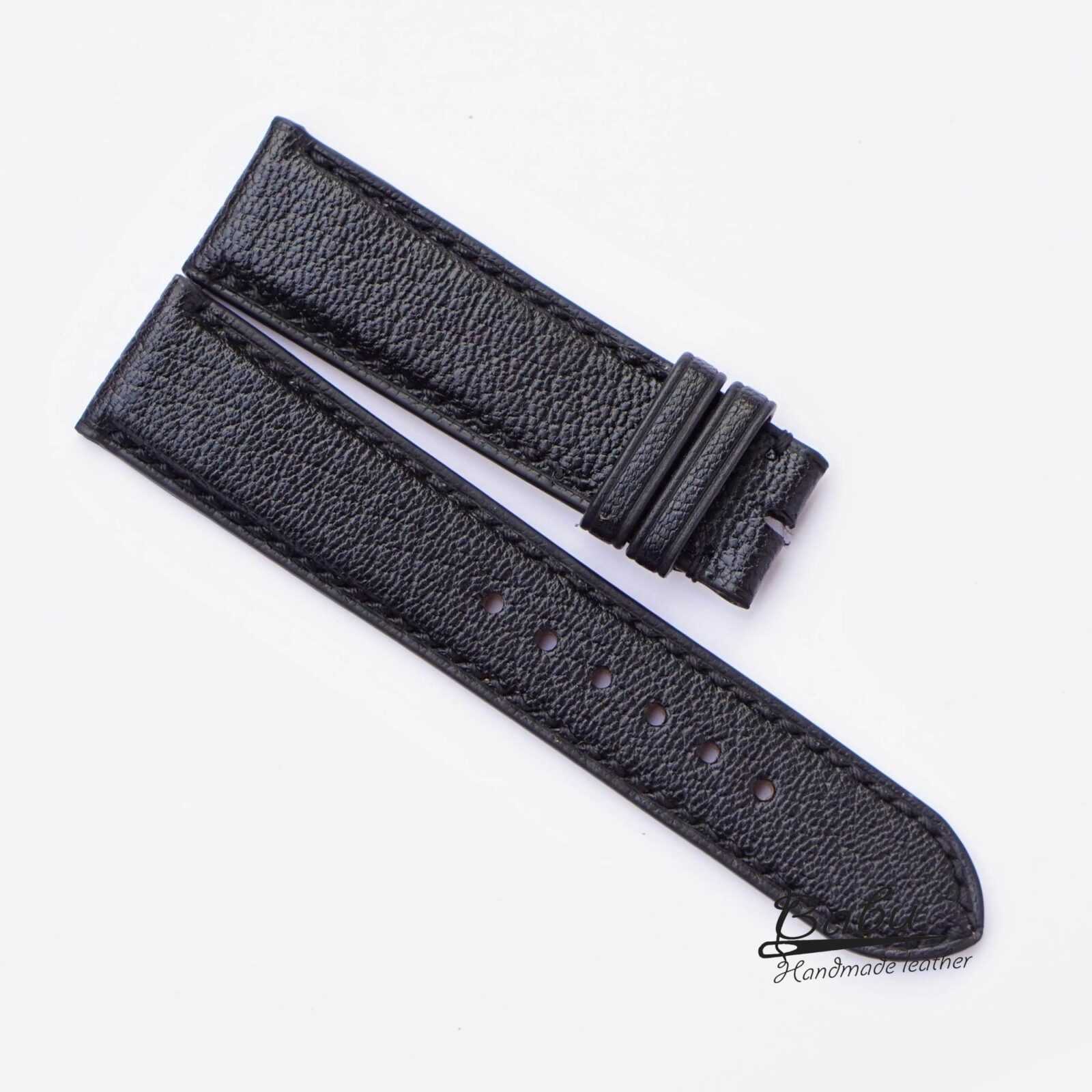 Handmade Alran Sully leather strap, Black leather watch band SW209