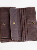ví dài da bò thật, ví da bò uy tín, vi da bo nau vintage brown leather wallet, leather wallet for men 5.1