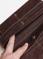 ví dài da bò thật, ví da bò uy tín, vi da bo nau vintage brown leather wallet, leather wallet for men 6